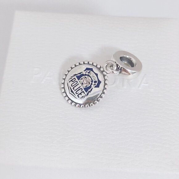 Pandora Police Badge Exclusive Charm Dangle Pendant S925 Silver with box - Picture 5 of 9